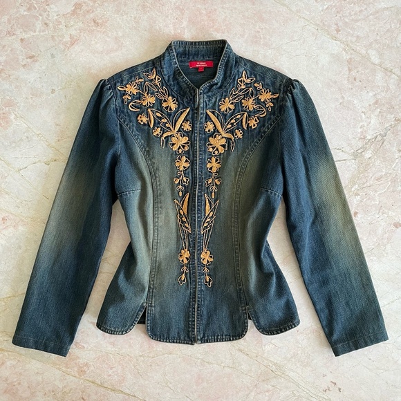 Rene Derhy Designer Western embroidered denim jacket - Picture 1 of 8